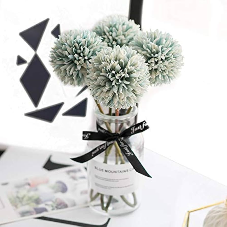 Amazon.co.jp: Riverbyland 造花 ブルータンポポ 6個セット 12インチ x